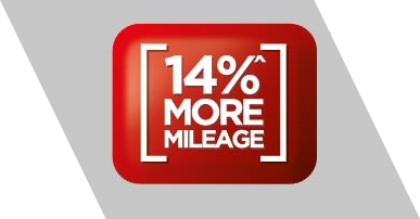 14%^ MORE MILEAGE